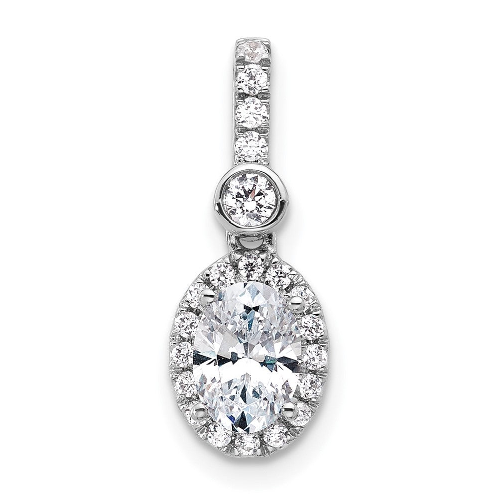 14kw Lab Grown Diamond 0.75ctw Oval VS+ F+ Pendant