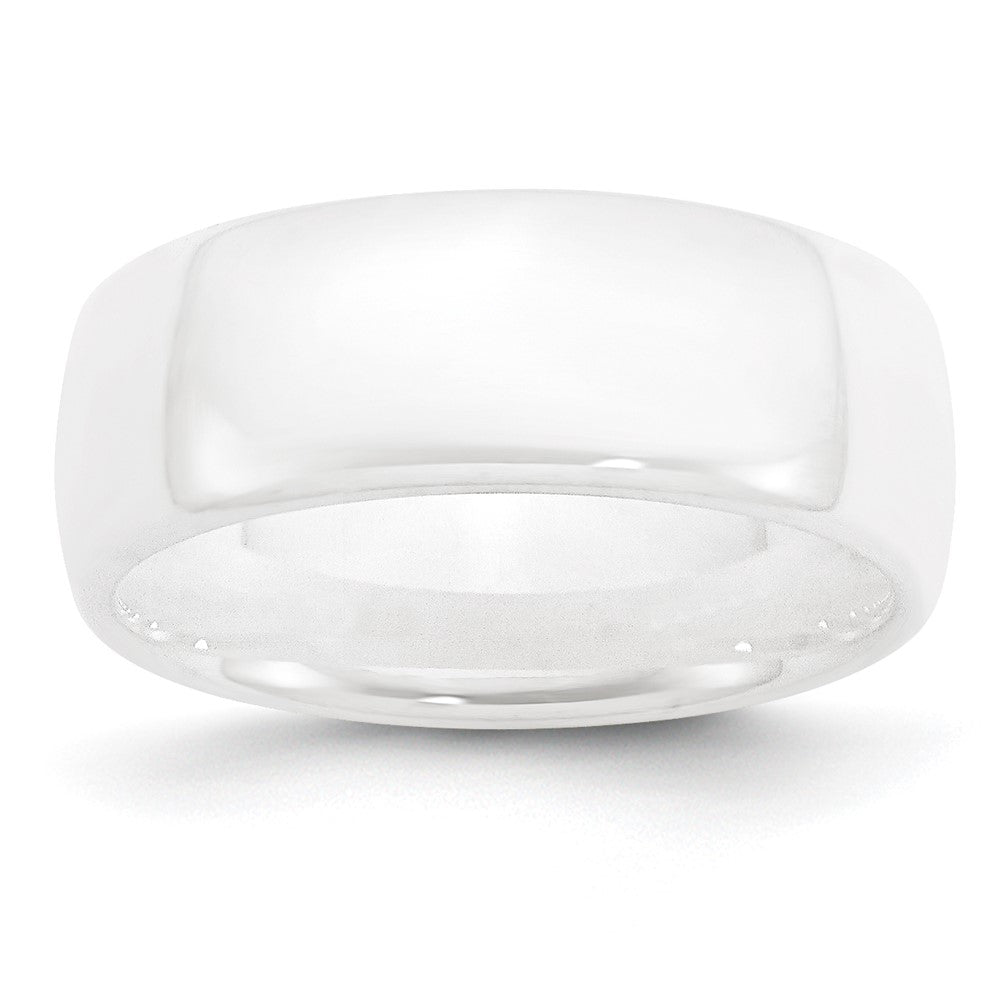 Ceramic White 8mm Polished Band Size - 8