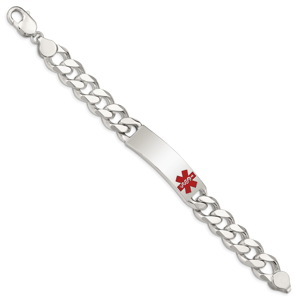 Sterling Silver Polished Medical Curb Link ID Bracelet 8.5 inches
