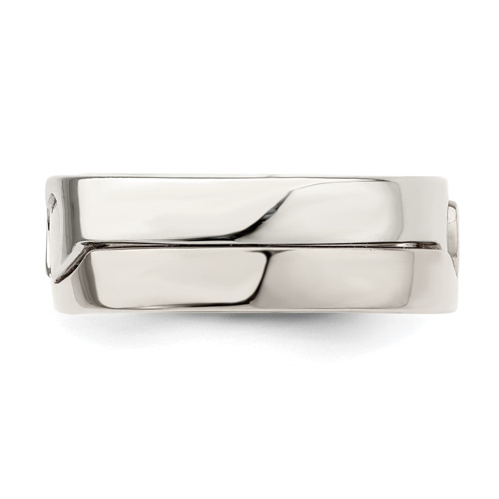 Sterling Silver Rose-tone Double Heart Ring