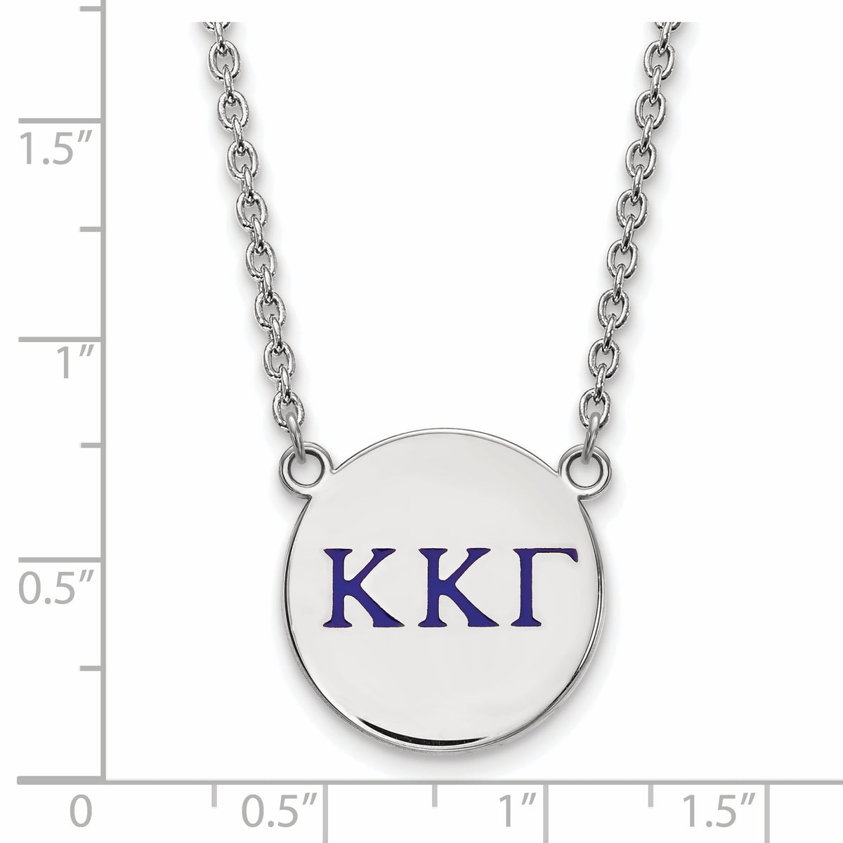 Sterling Silver 18in Official Licensed Greek Sororities Kappa Kappa Gamma (???) Small Enamel Pendant w/Necklace