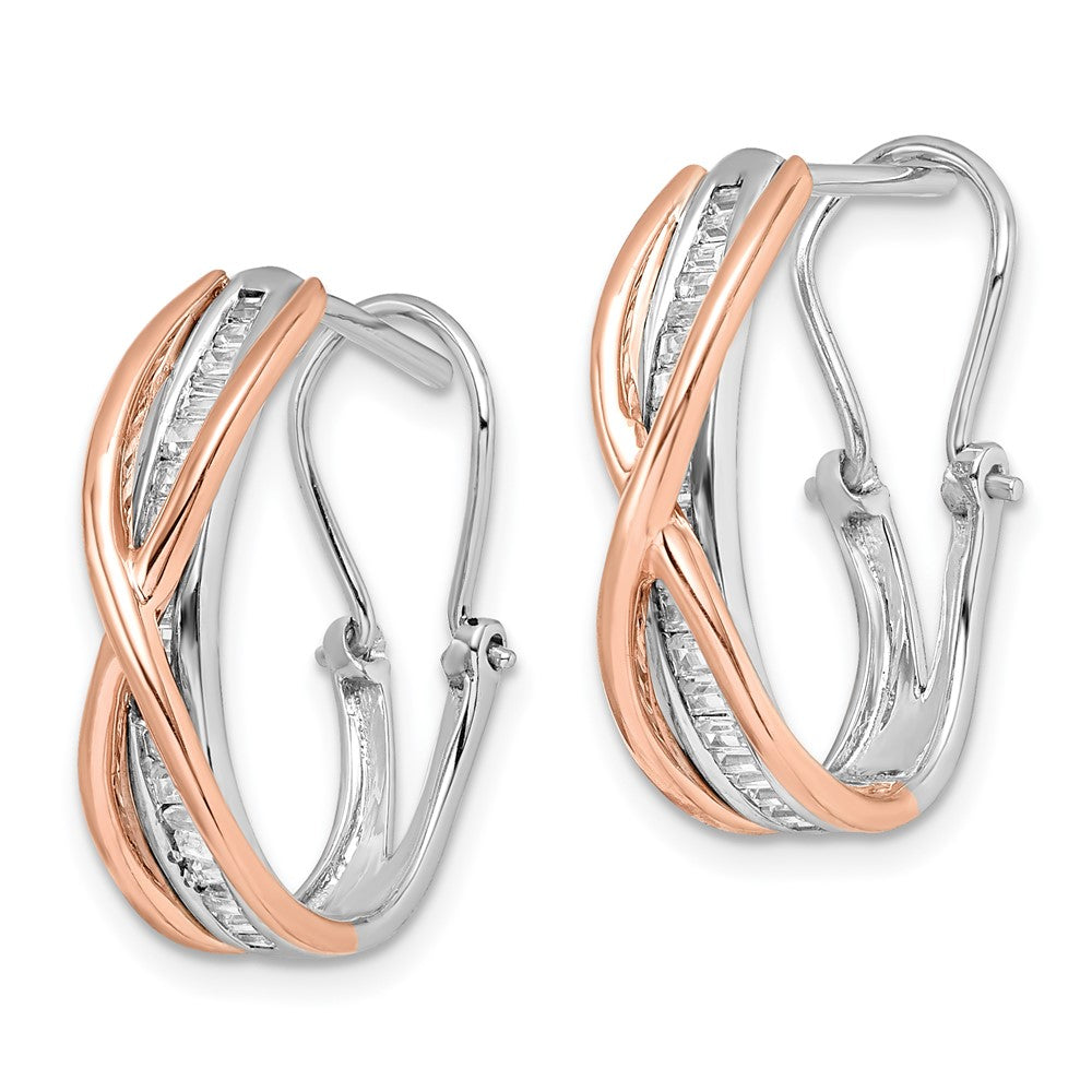 14k Rose and White Gold Diamond Fancy Earrings