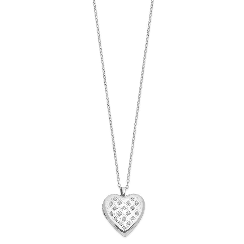 Diamond Fascination Diamond Mystique Sterling Silver Platinum-plated Diamond Heart Locket