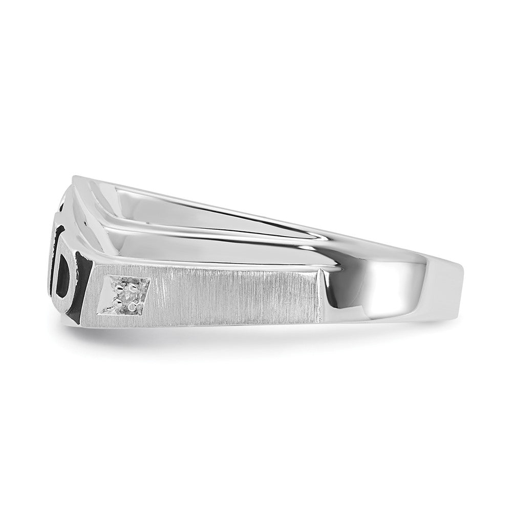 Sterling Silver Diamond Dad Ring