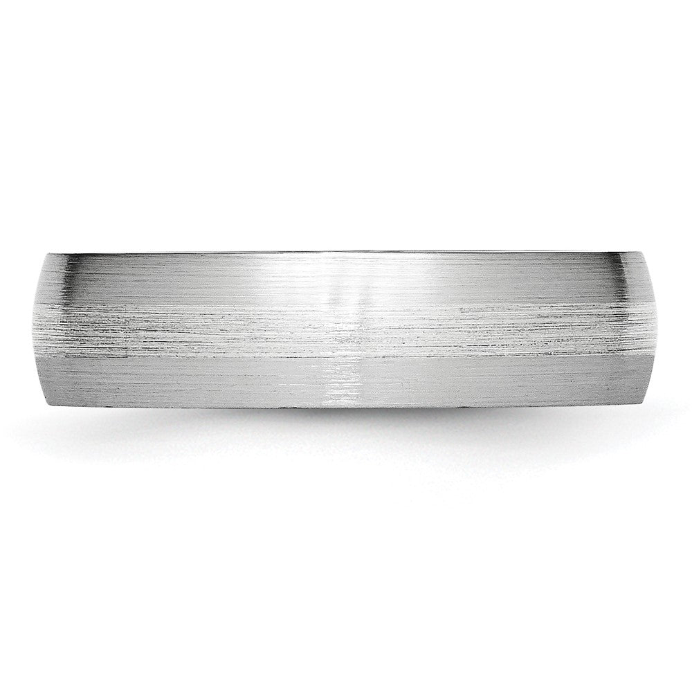 Cobalt Sterling Silver Inlay Satin 6mm Band Size - 7