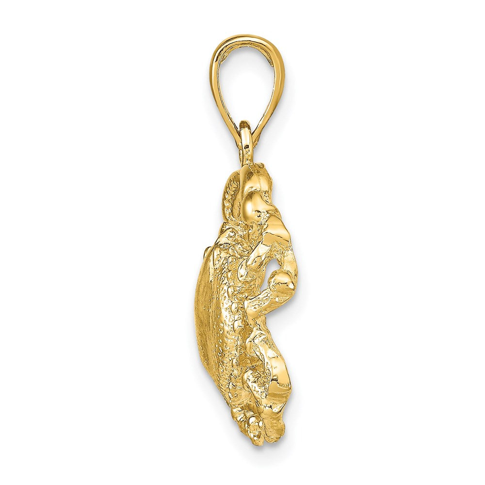 14k Gold Crab Design Pendant