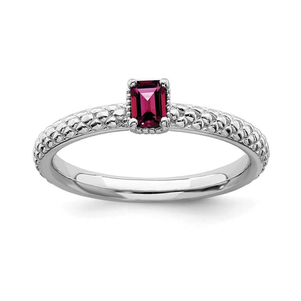 Sterling Silver Stackable Expressions Created Ruby Single Stone Ring Size -6