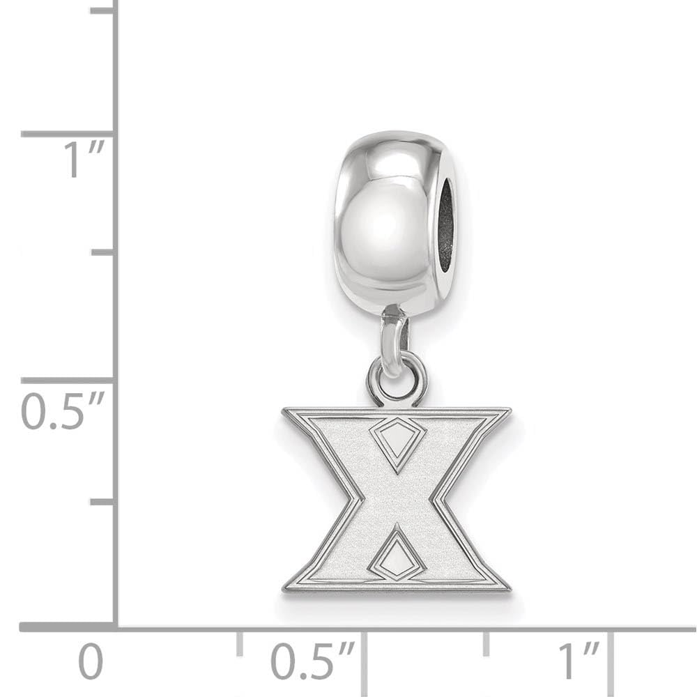 Sterling Silver Rhodium Plated Xavier University XS Dangle Bead Charm