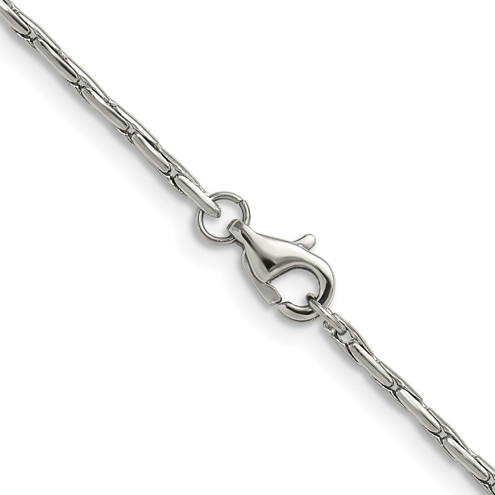 Chisel Stainless Steel Polished 1.7mm 16 inch Oval Box Chain Necklace