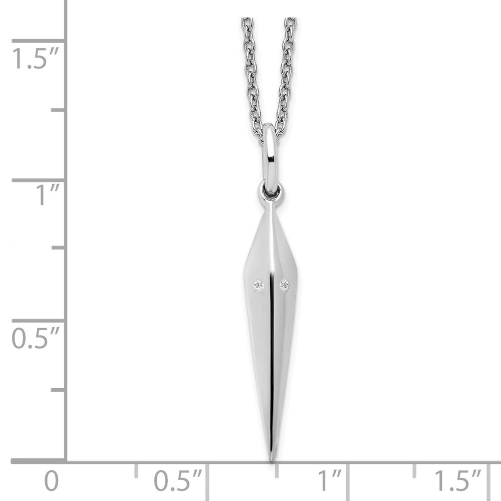 White Ice Sterling Silver Rhodium-plated 18 Inch Diamond Necklace with 2 Inch Extender 18 Inches