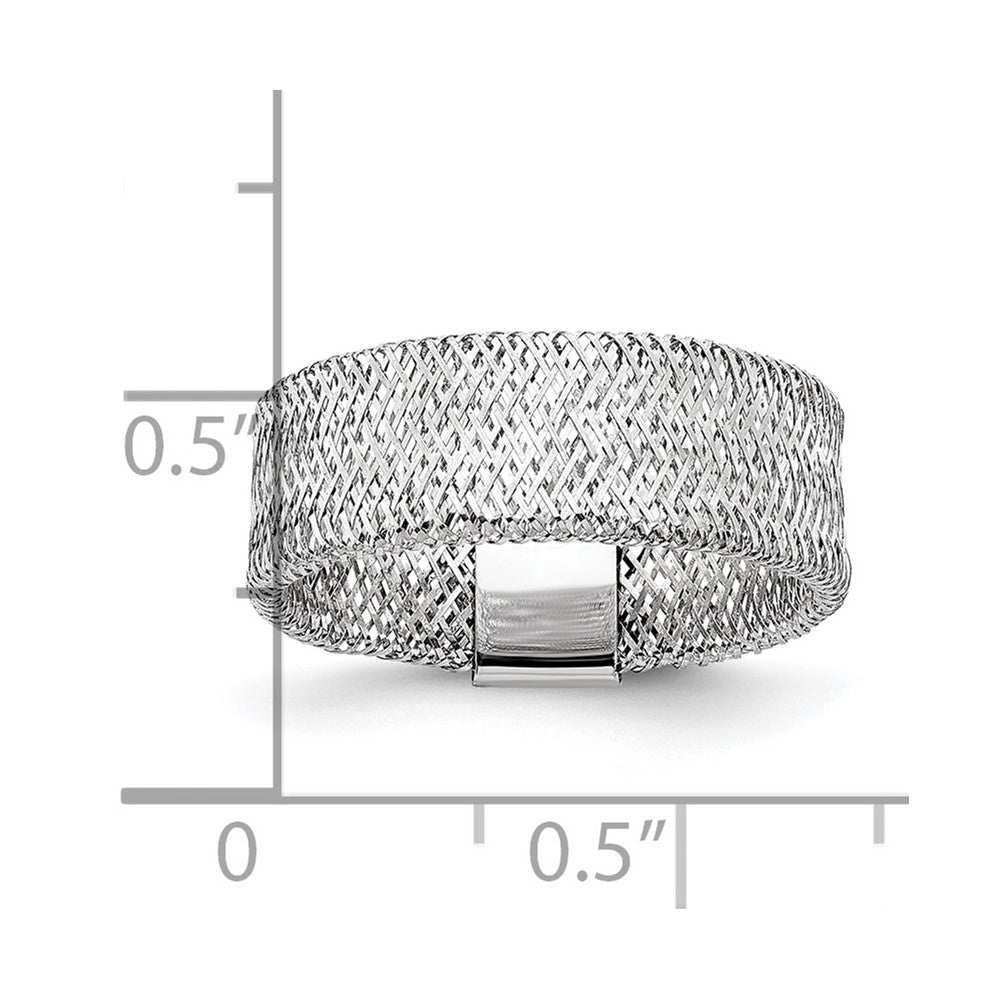 14k w/White Rhodium-plating Stretch Ring