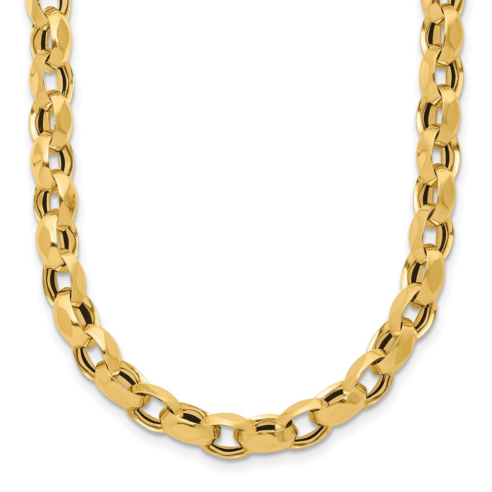 14K Polished Fancy Link 16in+2in Ext. Necklace