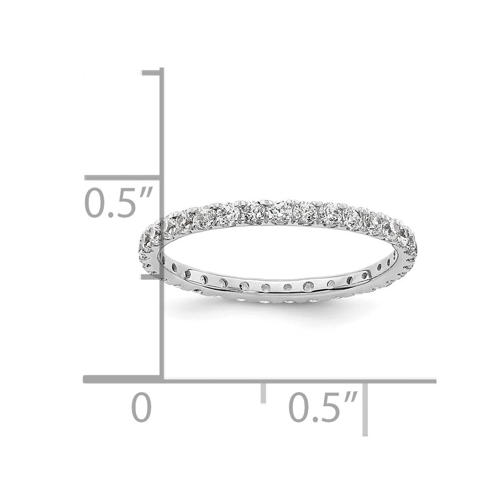 14k White Gold Polished Size 4.5 U-Shared Prong 1/2 carat Diamond Complete Eternity Band