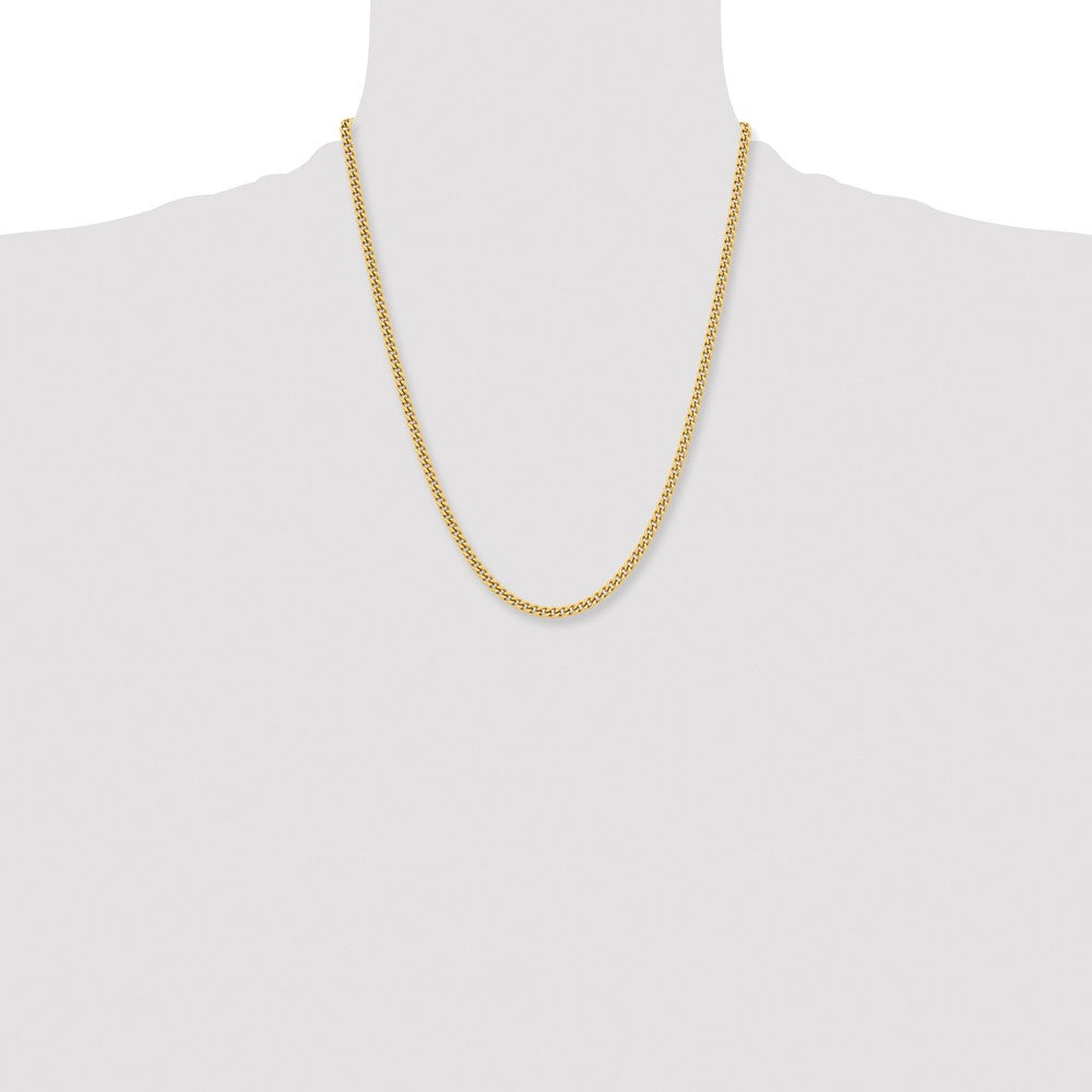 Stainless Steel Polished Yellow IP 4mm 22in Round Curb Chain