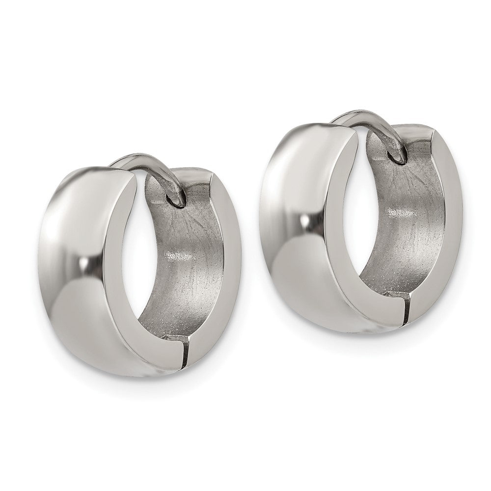 Stainless Steel Polished 5mm Hinged Hoop Earrings