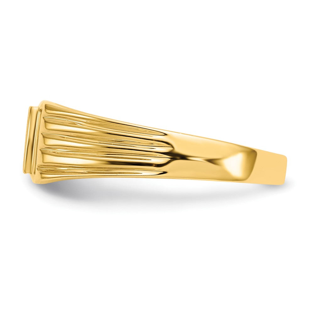 14k 5.25x4.75mm Open Back Signet Ring Size 6