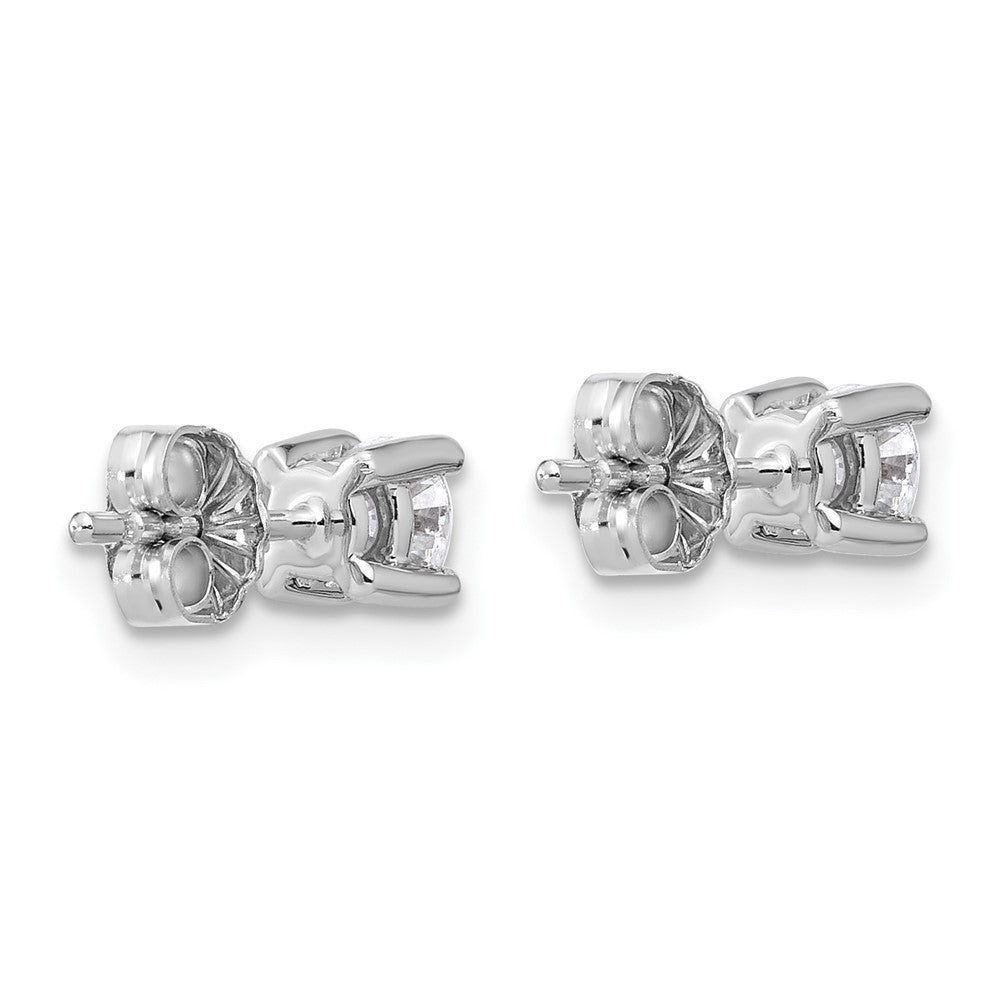 14k White Gold 1/2 ctw Lab Grown Diamond VS+ F+ Round 4 Prong Heavy Wt. Stud Earrings