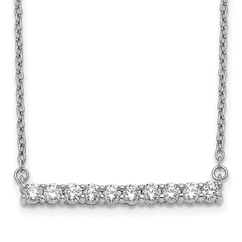 14k White Gold 1/2 carat Lab Grown Diamond VS/SI+ G+ 18 inch Bar Necklace