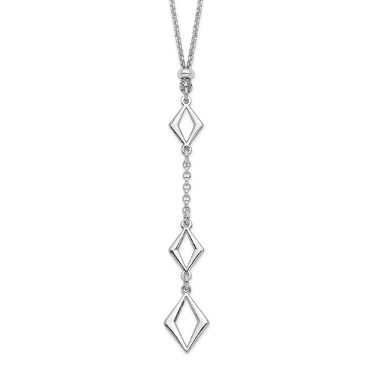 Sterling Silver Rhodium-plated Adj. w/ 1.5in ext. Necklace