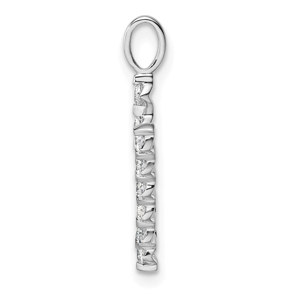 True Origin 14k White Gold 3/8 carat Lab Grown Diamond VS DEF Alphabet V Pendant