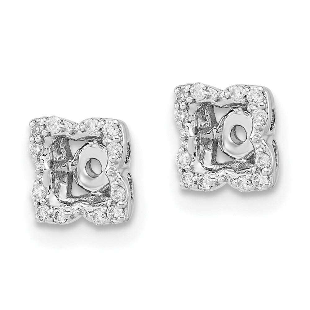 14k White Gold Diamond Earring Jackets