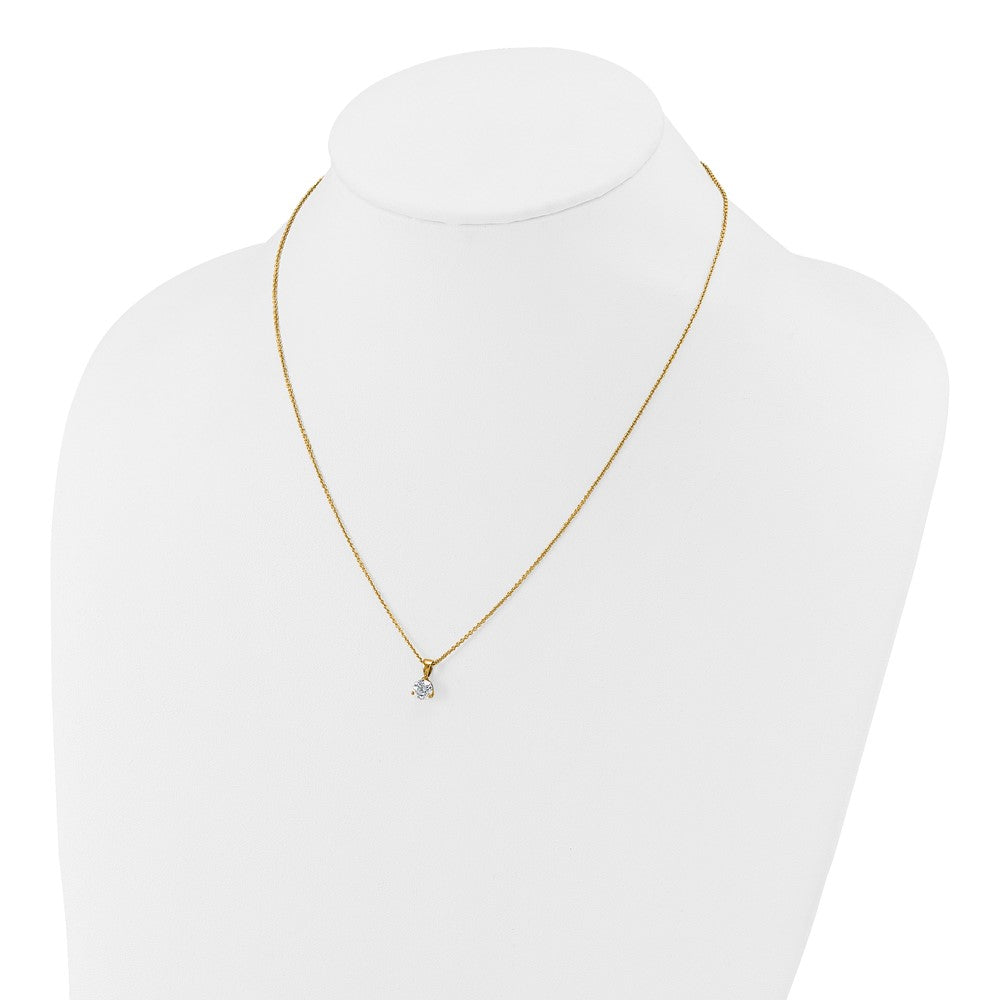 14k 1/2 carat Lab Grown Diamond VS/SI+ G+ Three Prong 18 inch Solitare Pendant Necklace