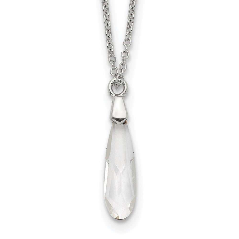 Sterling Silver Crystal Necklace 16.5 Inches