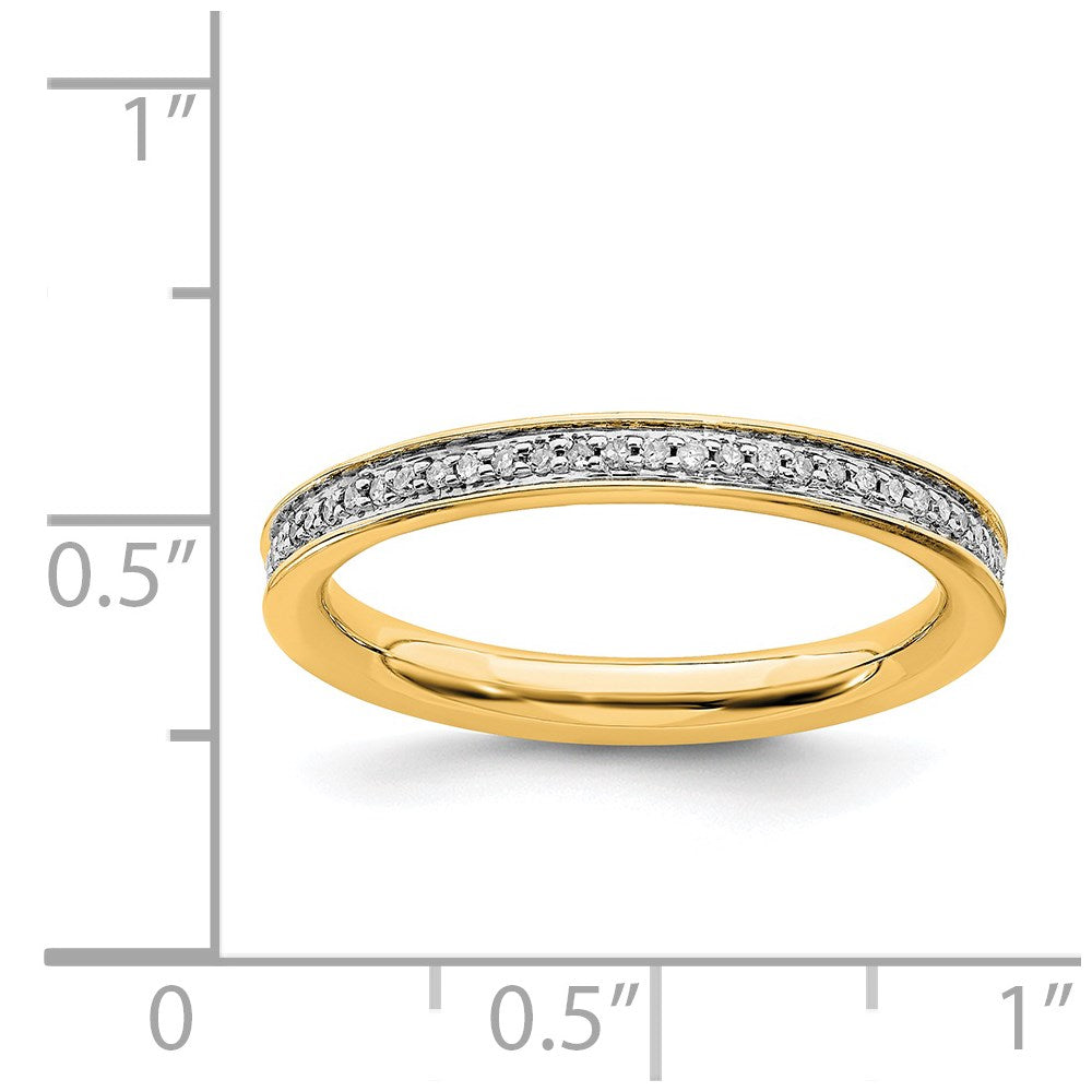 Sterling Silver Stackable Expressions & Diamonds Gold-plated Ring Size -5