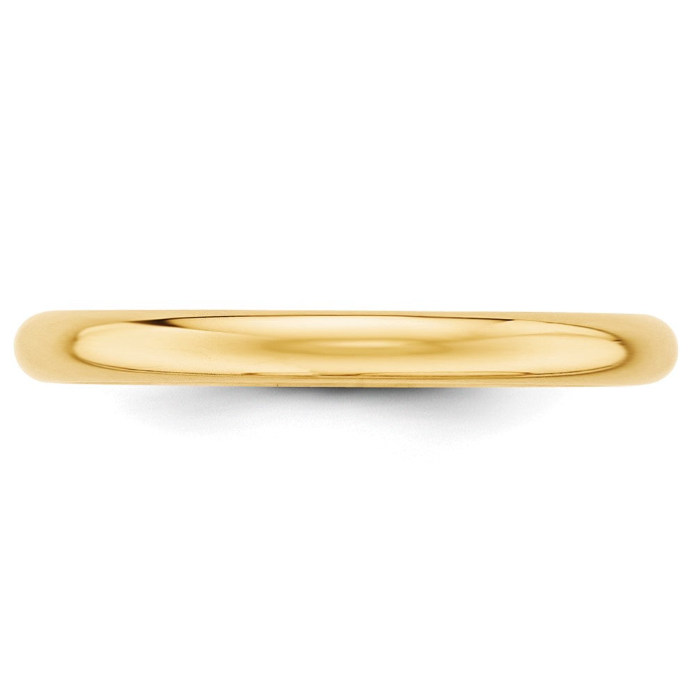 10k Yellow Gold 2.5mm Half Round Wedding Band Size 14