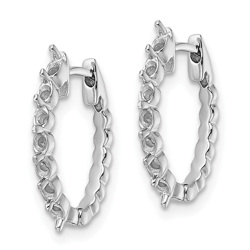 14k White Gold Diamond Hinged Hoop Earring Mountings