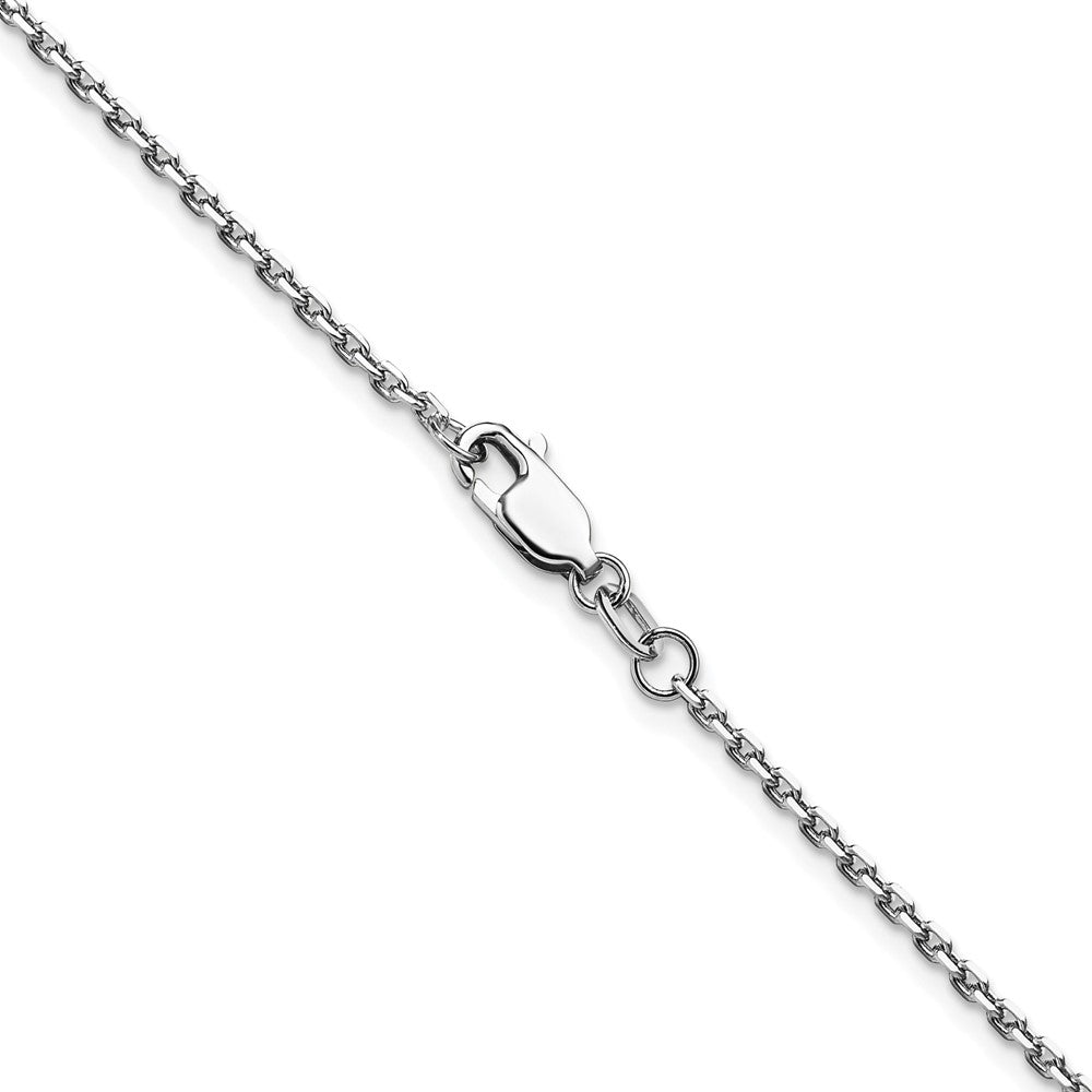 14K White Gold 1.65mm D/C Square Cable Chain