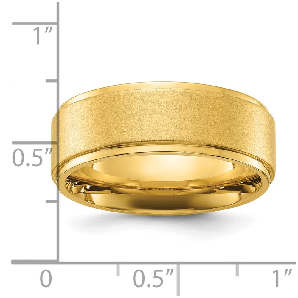 Chisel Stainless Steel Polished Yellow IP-plated Brushed Center 8mm Band Size - 9.5