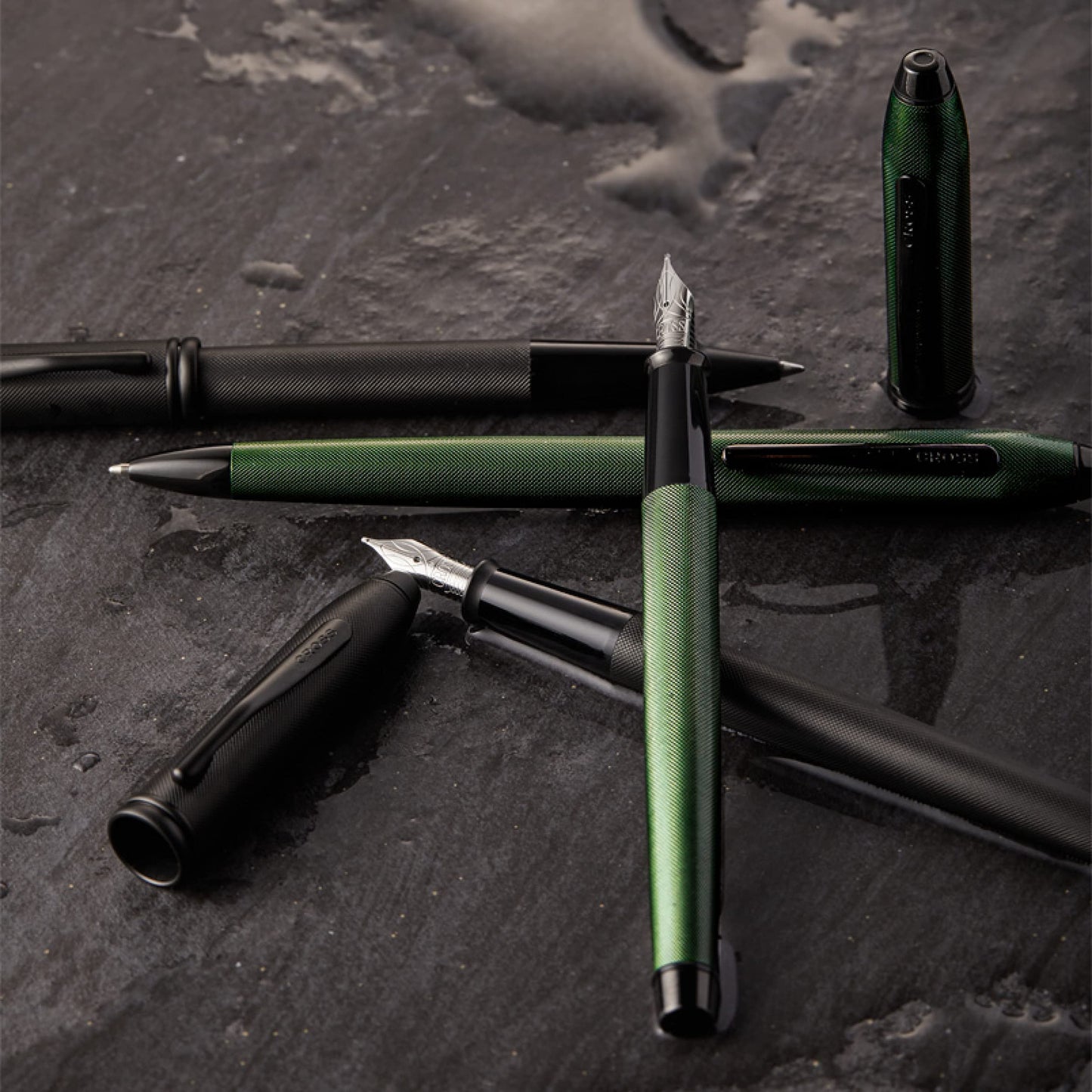 Cross Townsend® Matte Green PVD Micro-knurl Ballpoint Pen