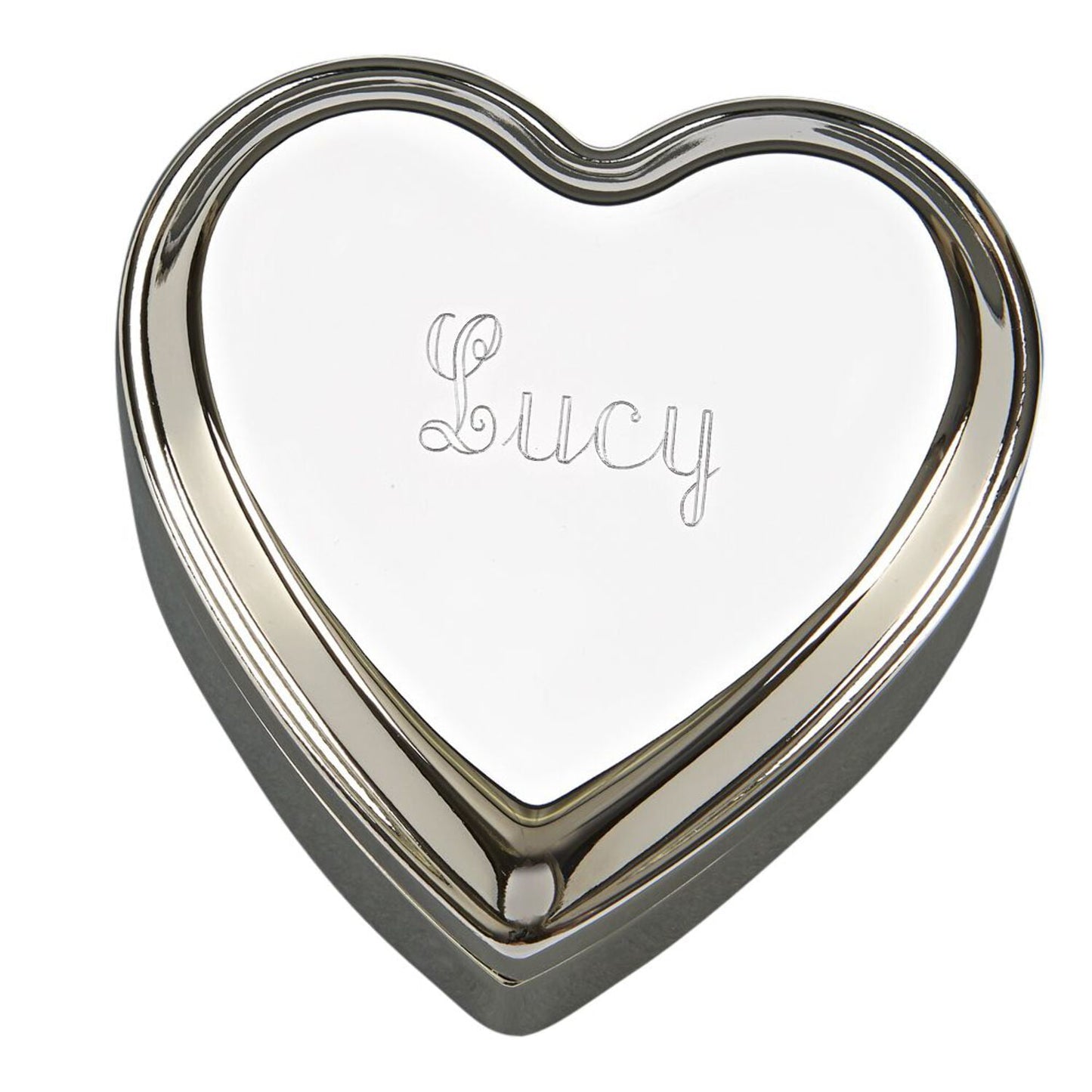 Creative Gifts International 026014 3.5 in. Heart Box Lift Top - Nickel Plated
