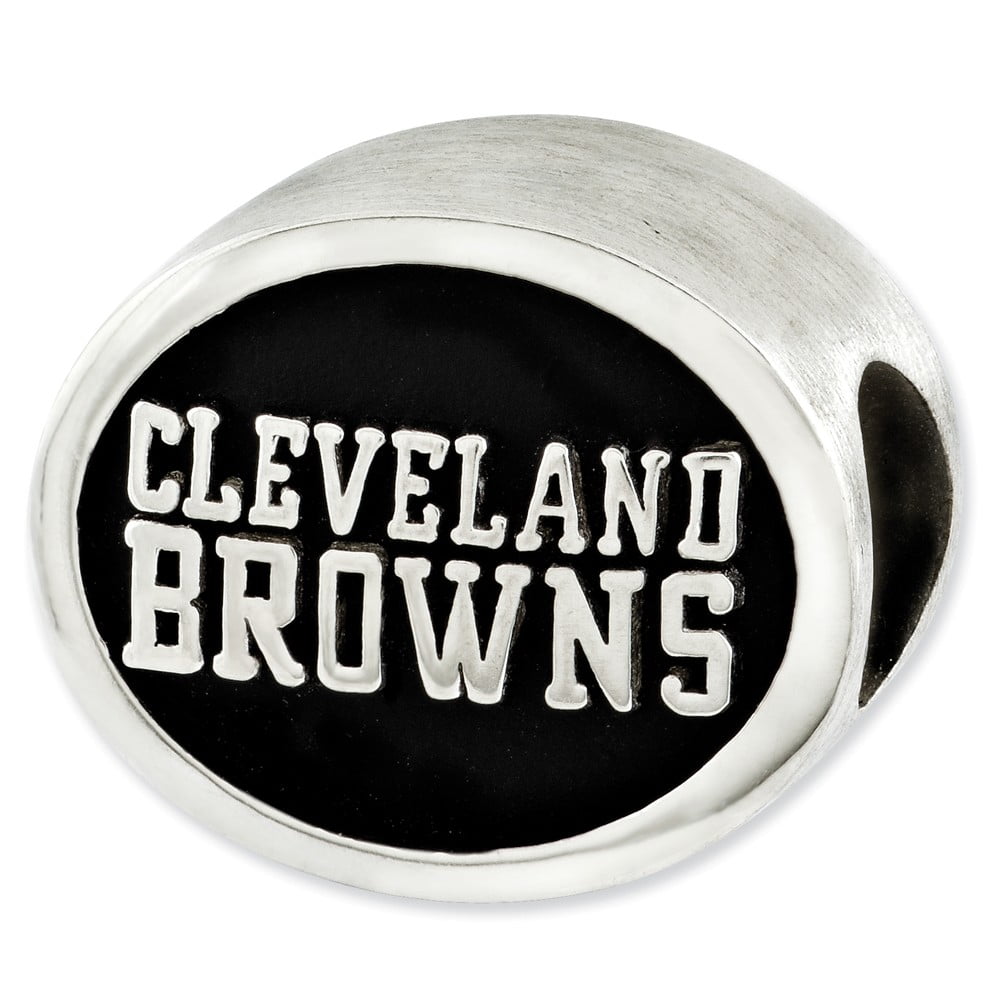 Sterling Silver LogoArt Enameled Cleveland Browns NFL Bead