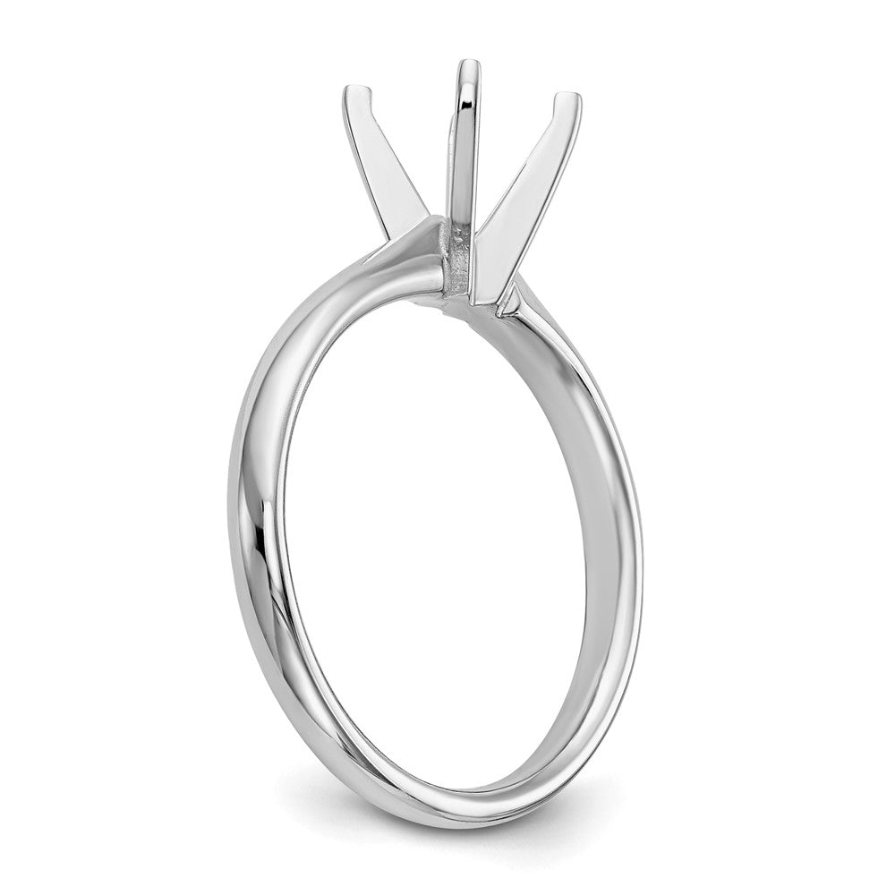 14k White Gold 3/4 carat Lightweight Comfort-Fit 4-Prong Round Solitaire Ring Mounting