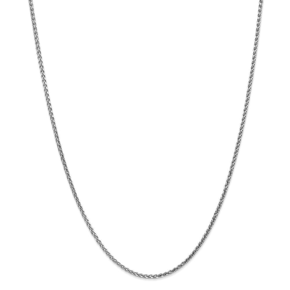 14K White Gold 1.8mm Solid D/C Spiga Chain