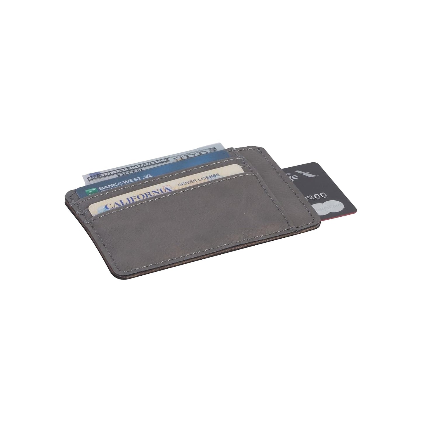 Bey-Berk UC103G - Card holder - leatherette - gray