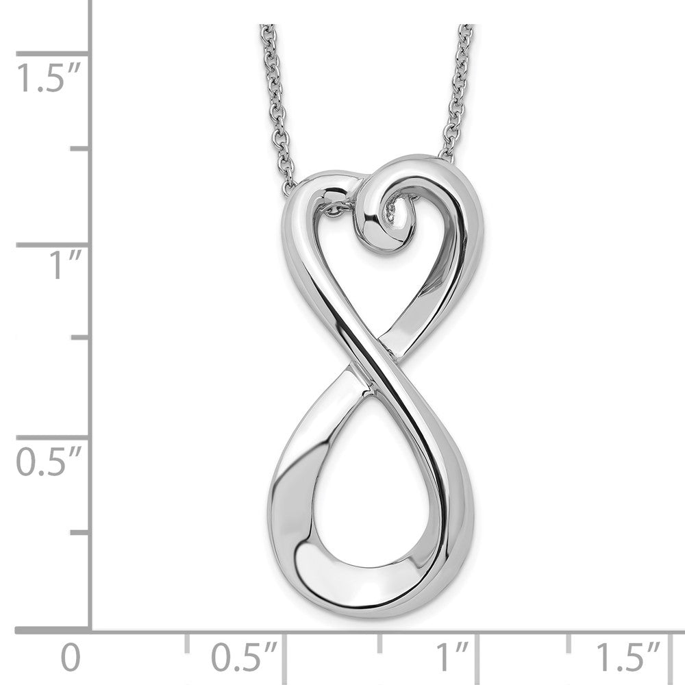 Sentimental Expressions Sterling Silver Rhodium-plated Polished Infinite Love 18in Necklace 18 Inches