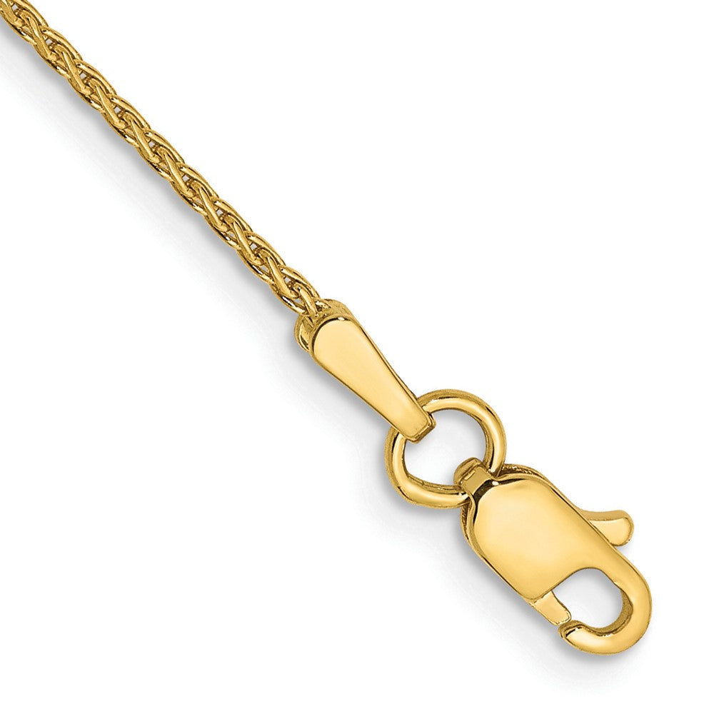 14K 8 inch 1mm Diamond-cut Parisian Wheat with Lobster Clasp Bracelet