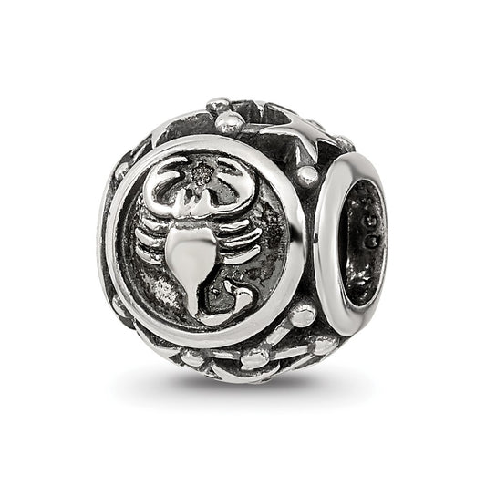 Sterling Silver Reflections Antiqued Zodiac Scorpio Bead