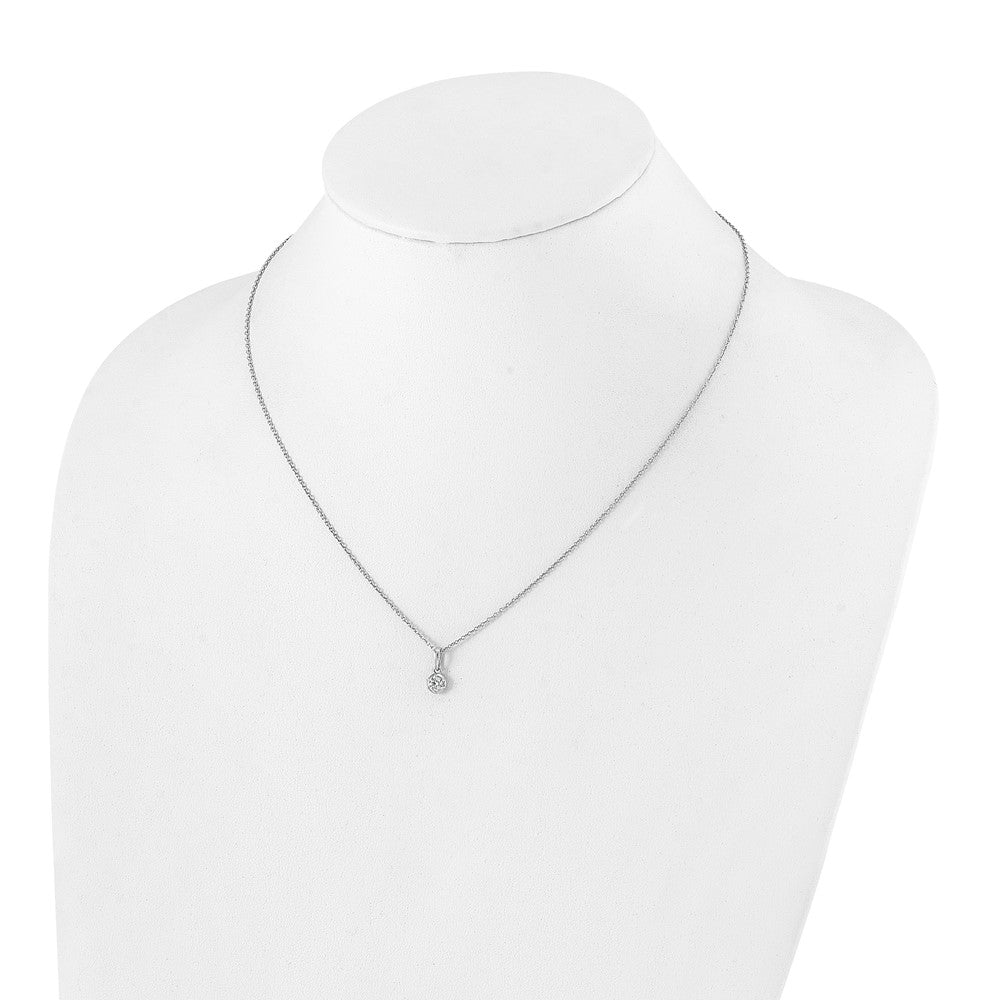 True Origin 14k White Gold 1/4 carat Lab Grown Diamond VS DEF 18 inch Solitaire Pendant Necklace
