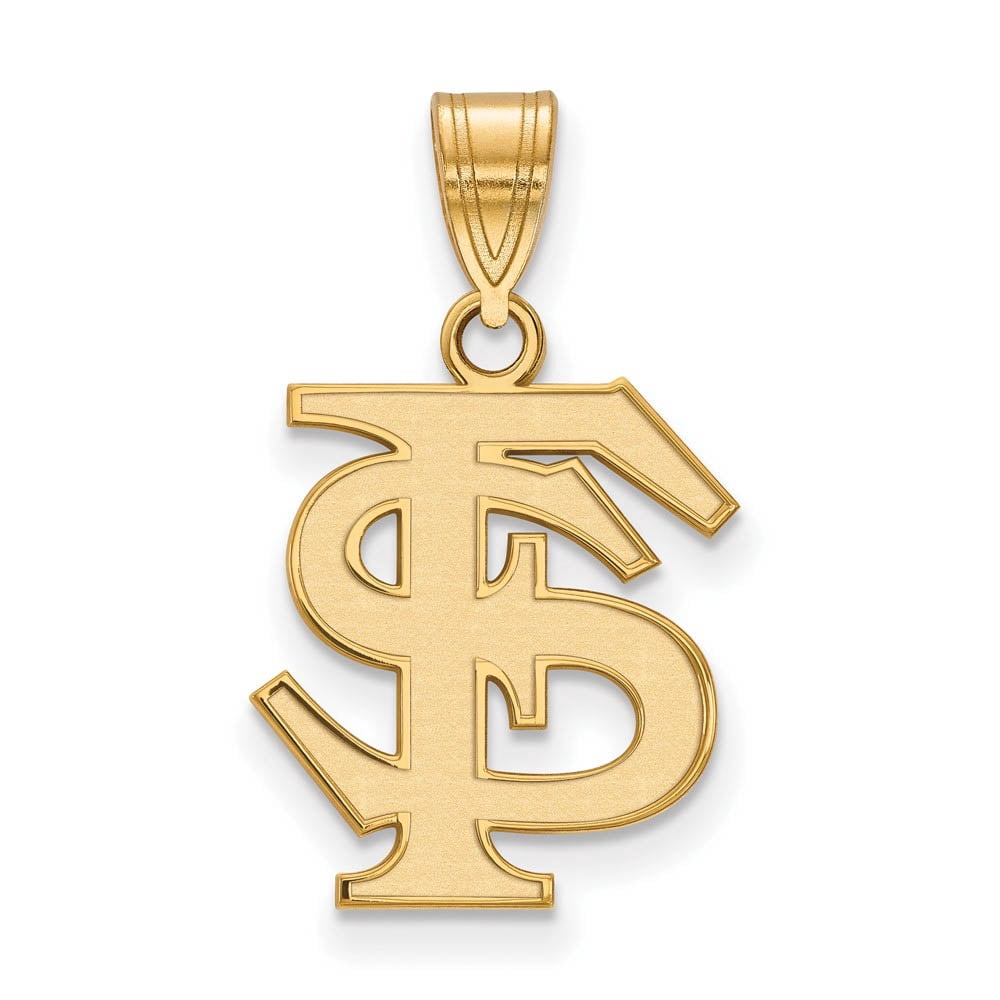 14k Yellow Gold Florida State Medium 'FS' Pendant