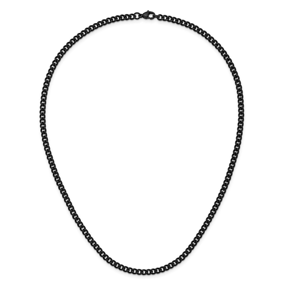 Chisel Stainless Steel Polished Black IP-plated 4.5mm 20 inch Round Curb Chain