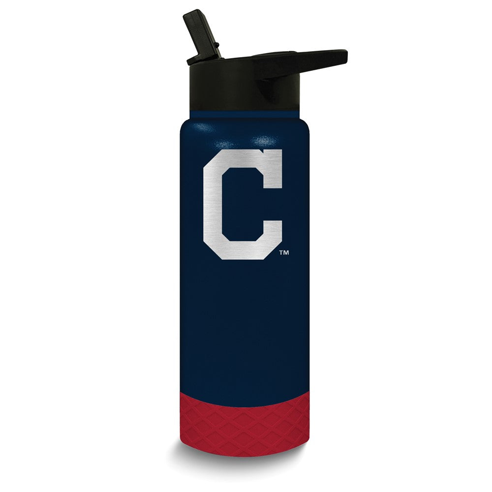 MLB Cleveland Indians Stainless Steel Silicone Grip 24 oz. Water Bottle