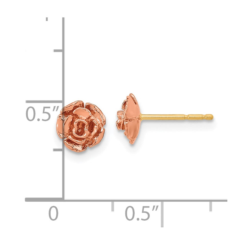 10k Two-tone Black Hills Gold Rose Post Earrings
