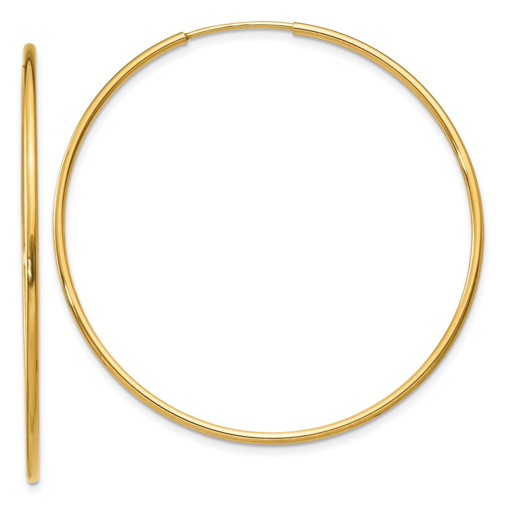 14K Gold 1.00mm Endless Hoop Earrings