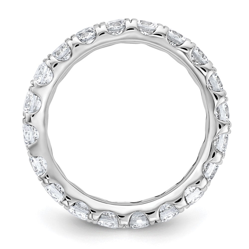14k White Gold 3 carat Lab Grown Diamond VS/SI+ G+ Size 7 Shared Prong Eternity Band