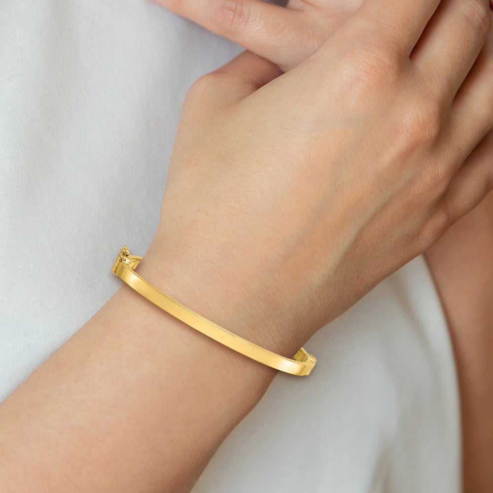 14K Polished Hinged Bangle 7  inches
