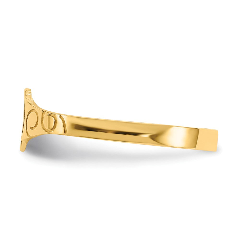 14k Polished Oval Baby Signet Ring Size 3